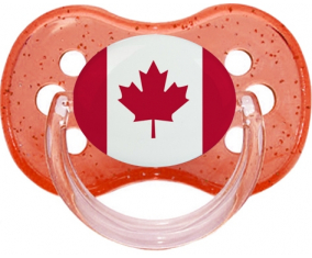 Bandera de Canadá chupa lentejuelas de cereza roja