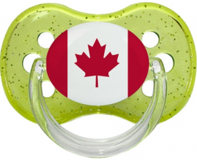 Bandera de Canadá chupa lentejuelas verde cereza