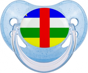 República Centroafricana bandera piruleta fisiológica azul con lentejuelas