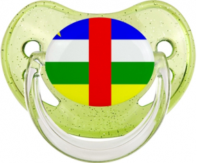 República Centroafricana bandera piruleta fisiológica verde con lentejuelas