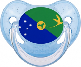 Bandera Isla de Navidad Piruleta Fisiológica Azul con lentejuelas