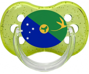 Bandera Isla de Navidad Verde Cereza Brillante Lollipop