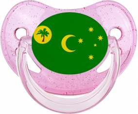 Bandera Islas Cocos Piruleta Fisiológica Lentejuelas rosas