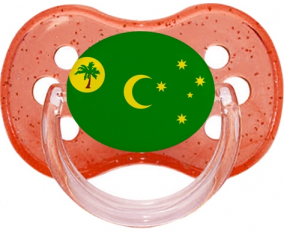 Bandera Islas Cocos Tetine Rojo Cereza lentejuelas