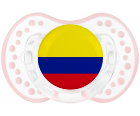 Bandera colombiana de Sucete lovi dynamic clásico retro-blanco-rosa-tierno