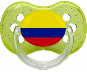 Bandera de Colombia chupa lentejuelas verde cereza