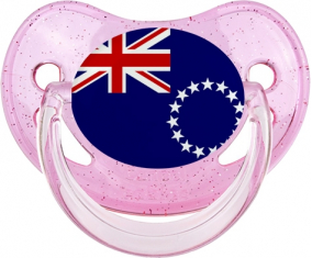 Bandera de las Islas Cook Fisiológicas Lollipop Rosa lentejuelas