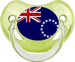 Bandera de las Islas Cook Piruleta Fisiológica Verde con lentejuelas