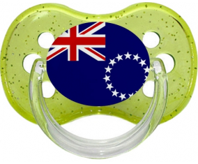 Bandera de las Islas Cook Verde Cherry Glitter Lollipop