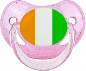 Bandera Côte d'Ivoire Physiological Tetine Glitter Rose