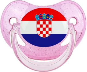 Bandera del Dragón de Croacia Rosa fisiológicamente sequined