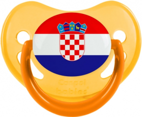 Bandera dragón de Croacia fosforescente amarillo