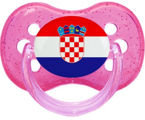 Bandera de Croacia Cereza Lollipop Rosa lentejuelas
