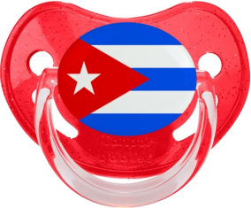 Bandera Cuba Piruleta Fisiológica Roja con Lentejuelas