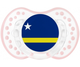 La bandera de Curazao Lollipop lovi dynamic clásico retro-blanco-rosa-tierno