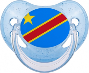 Bandera República Democrática del Congo Piruleta Fisiológica Azul con lentejuelas