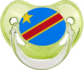 Bandera República Democrática del Congo Piruleta Fisiológica Verde con lentejuelas