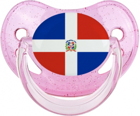 Bandera de República Dominicana Physiological Lollipop Rosa lentejuelas