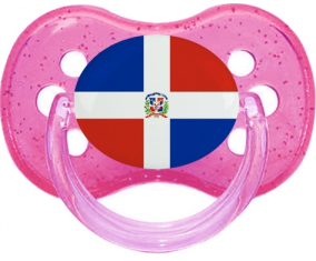 Bandera de República Dominicana Cereza Lollipop Rosa lentejuelas