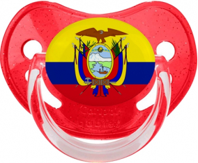 Bandera ecuatoriana Piruleta Fisiológica Roja con Lentejuelas