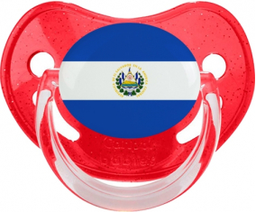 Bandera de brillo de suceto fisiológico rojo de El Salvador