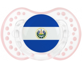 Bandera tetina de El Salvador lovi dynamic clásico retro-blanco-rosa-tierno