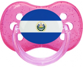 Bandera El Salvador Cereza Lollipop Rosa con lentejuelas