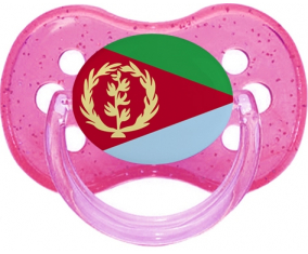 Bandera eritrea chupa rosa de brillo de cereza