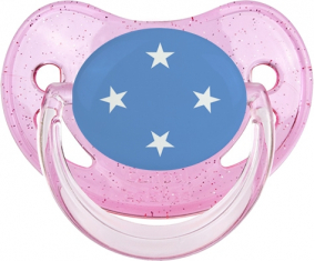 Bandera Federada Estados de Micronesia Sucete Rosa De Lentejuelas Fisiológicas