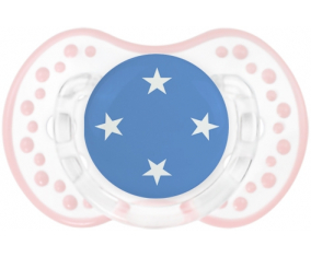 Flag Federated States of Micronesia Tetine lovi dynamic clásico retro-blanco-rosa-tierno