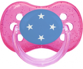 Bandera Federada Estados de Micronesia Cherry Lollipop Rosa con lentejuelas