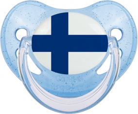 Finlandia bandera piruleta fisiológica azul con lentejuelas