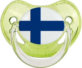 Bandera de Finlandia Piruleta Fisiológica Verde con Lentejuelas