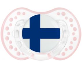Bandera lollipop de Finlandia lovi dynamic clásico retro-blanco-rosa-tierno