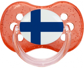 Bandera de Finlandia Tetin Cereza Roja Lentejuelas