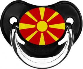 Bandera del Norte de Macedonia Clásico Tetin Fisiológico Negro