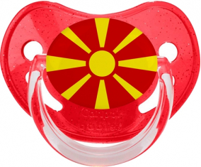 Bandera del Norte de Macedonia Lentejuelas Rojas Tetín Fisiológico