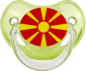 Bandera del Norte de Macedonia Lentejuelas Verde Tetina Fisiológica