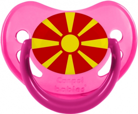 Macedonia del Norte Bandera Fisiológica Tetina Fosforescente Rosa