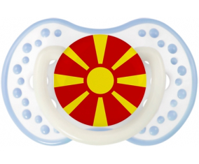 Bandera Macedonia del Norte Sucete lovi dynamic clásico cian blanco