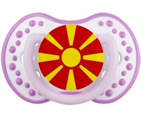 Sucete de bandera del norte de Macedonia lovi dynamic clásico white-mauve