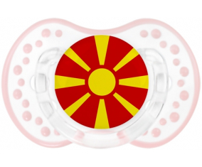 Bandera del Dragón de Macedonia del Norte lovi dynamic clásico retro-blanco-rosa-tierno