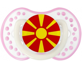 Suceto de bandera del norte de Macedonia lovi dynamic blanco rosa fosforescente