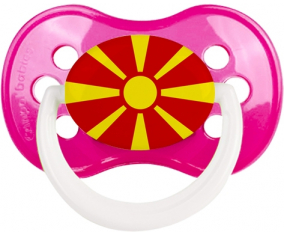 Bandera del norte de Macedonia Sucete anatómico clásico rosa oscura