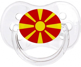 Bandera del norte de Macedonia chupa cereza transparente clásica