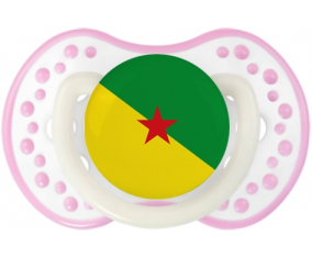 La bandera francesa de guayana Lollipop lovi dynamic fosforescente blanco-rosa