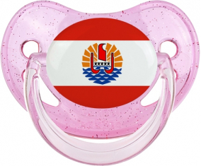 Bandera de la Polinesia Francesa Piruleta Fisiológica Rosa con lentejuelas