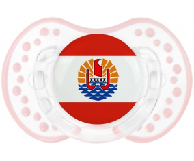 Bandera polinesia francesa lovi dynamic clásico retro-blanco-rosa-tierno