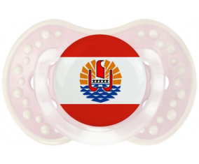 Bandera polinesia francesa lovi dynamic clásico retro-rosa-tierno