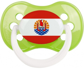 Bandera de la Polinesia Francesa Clásica Piruleta Anatómica Verde